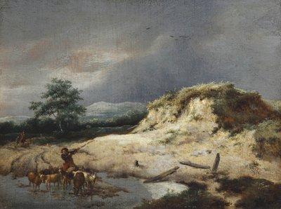 Dune Landscape with Shepherd and his Flock by Jacob van Ruisdael